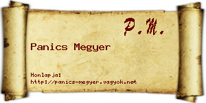 Panics Megyer névjegykártya